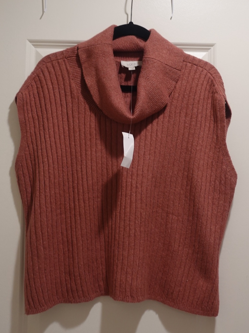 LOFT Sleeveless Cowl Neck Sweater Vest - Rust